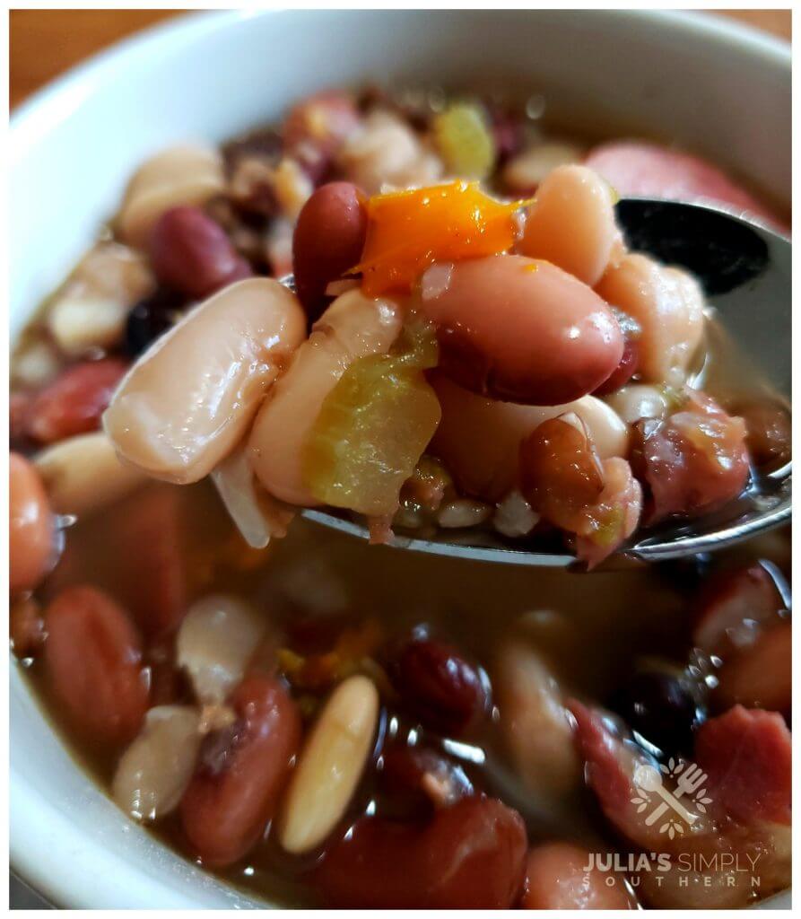 A bowl of bean soup for dinner