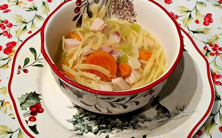 Turkey Noodle Soup in a bowl