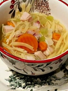 Turkey Noodle Soup in a bowl