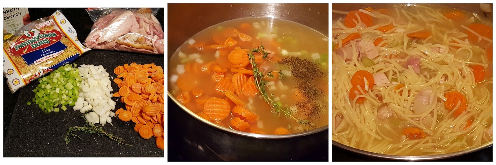 Leftover turkey noodle soup