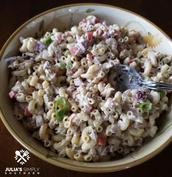 creamy seafood pasta with veggies salad