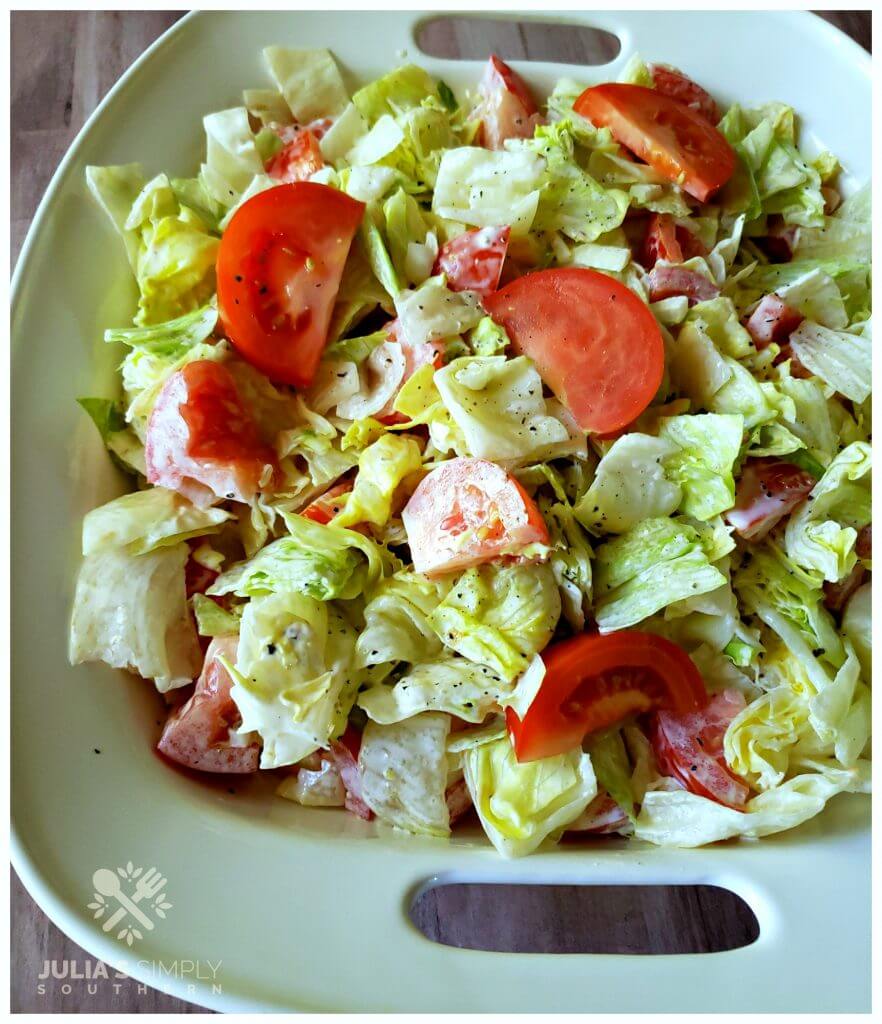 Printable recipe for an old fashioned mayonnaise salad with lettuce and tomato