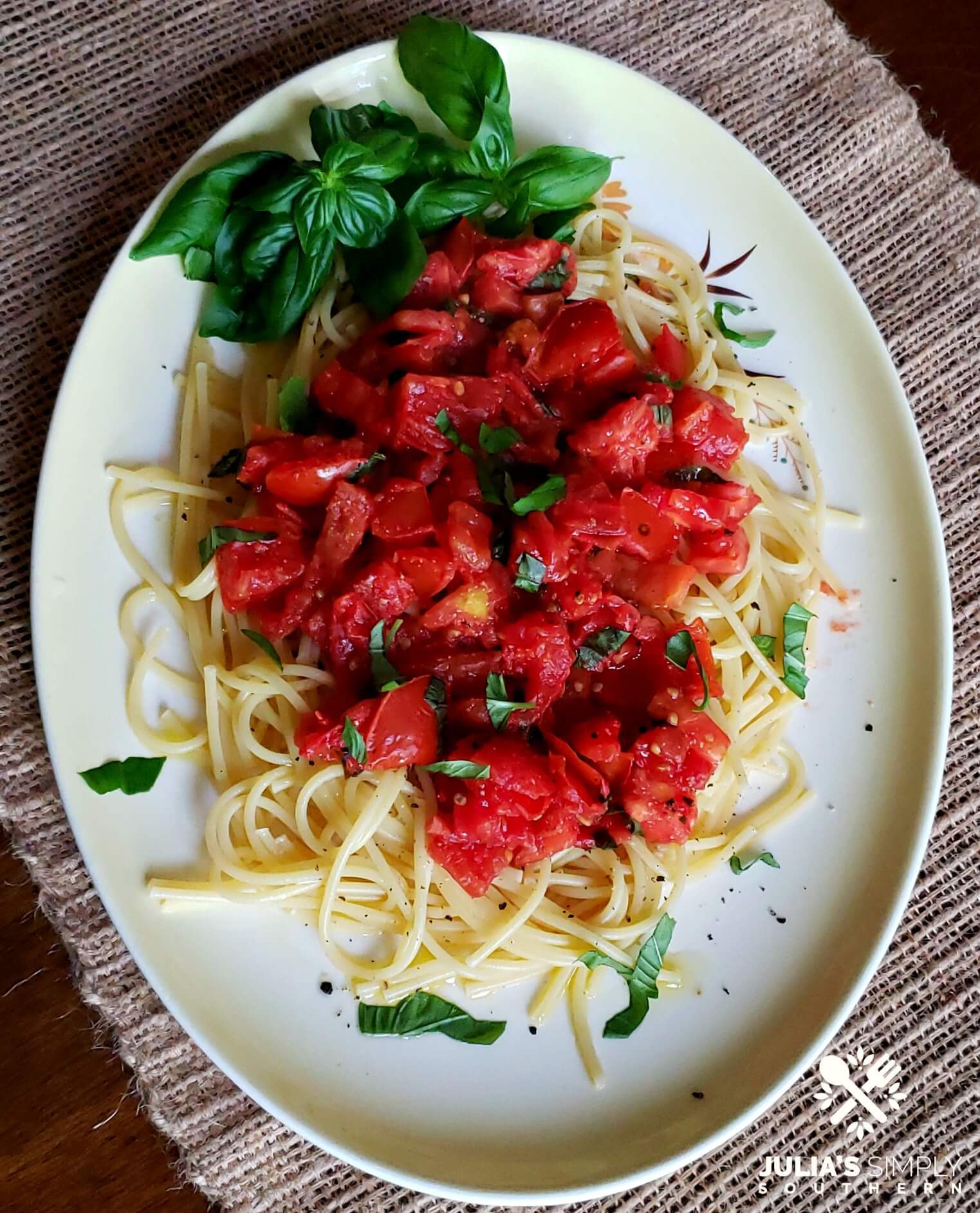 Fresh Stewed Tomatoes with Pasta Julias Simply Southern