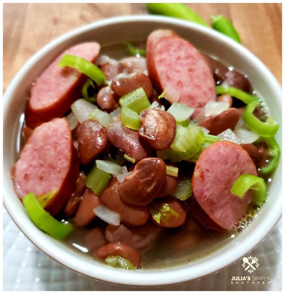 Bowl of Southern speckled butter beans soup