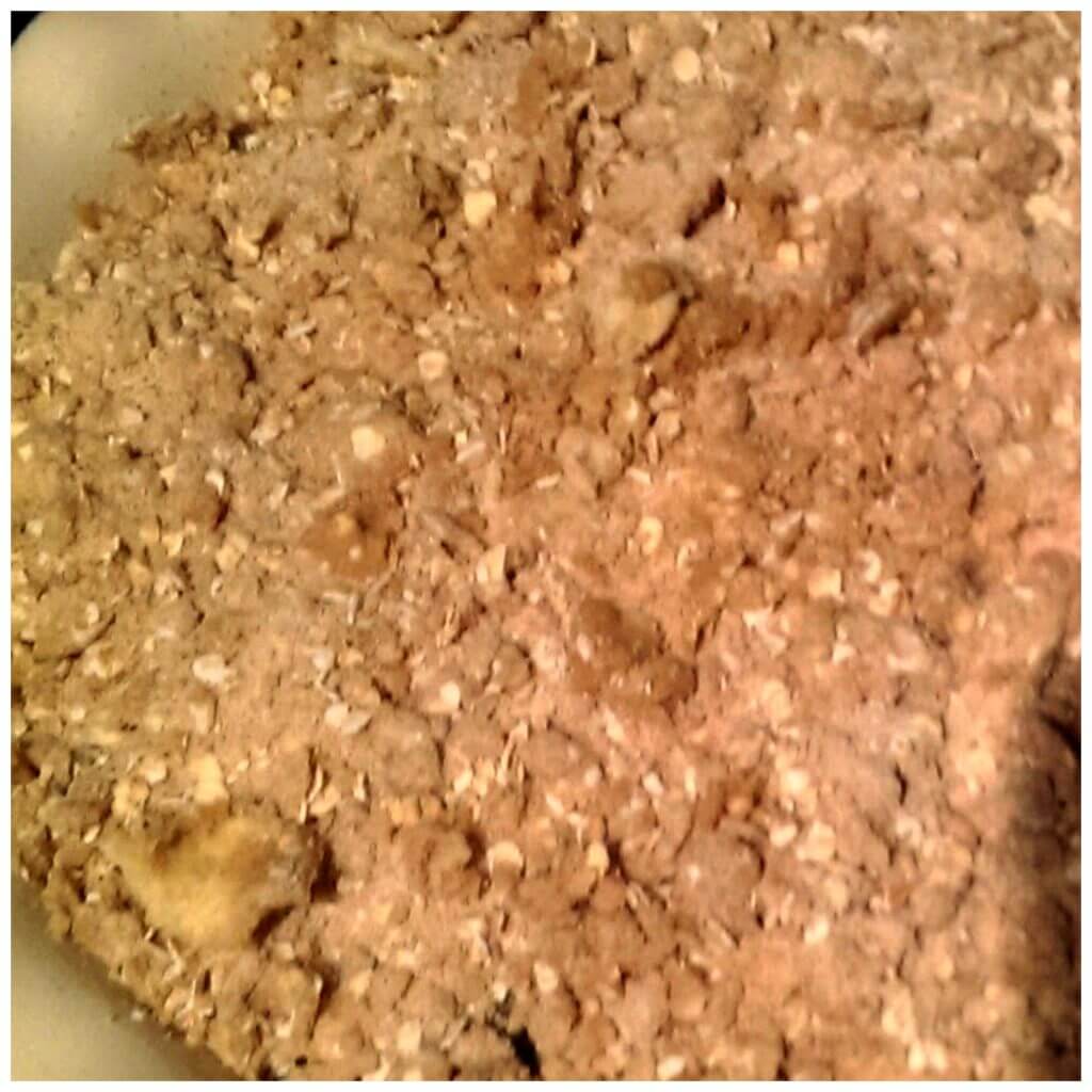 apple crisp topping made with oatmeal
