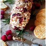 Christmas Cheese Log with crackers