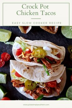 Easy Crock Pot Chicken Tacos Recipe - Julias Simply Southern