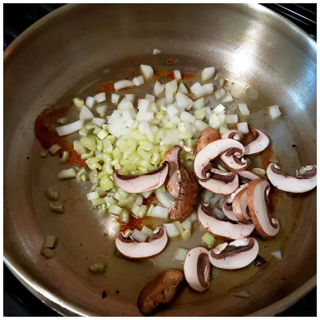 Sauté vegetables in a skillet