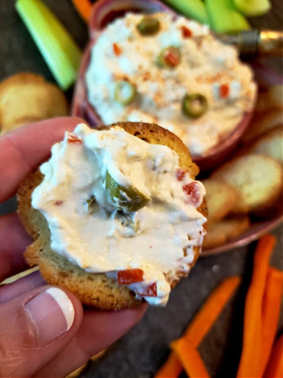Classic Cream Cheese and Green Olives Spread Julias Simply Southern