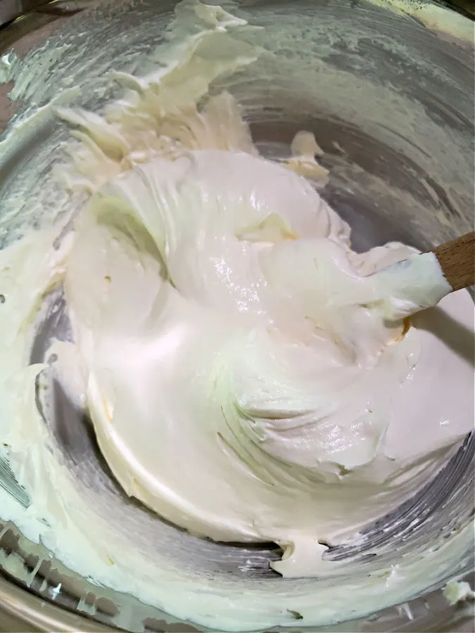 fold in whipped topping to cream cheese mixture