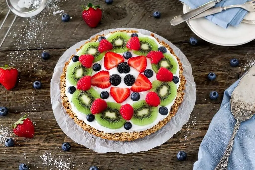 Healthy fruit pizza - brunch