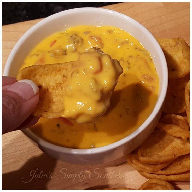 Delicious queso dip for gatherings - party foods, appetizer